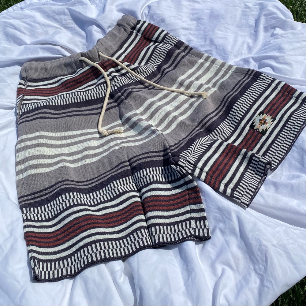 Men’s knitted horizontal elastic w drawstring shorts - Picture 3 of 4